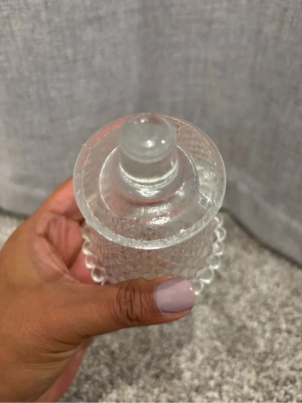 Clear Hobnail Glass Peg Votive Candle Holder – Vintage 3.5
